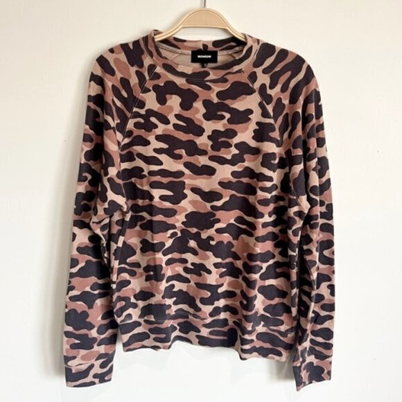 Monrow Desert Camouflage Print Sweatshirt Size XS NWT $149 - Picture 2 of 6